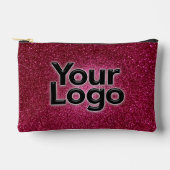 ルビーレッドメタリックスパークリーグリッターラグジュアリービジネス アクセサリーポーチ (正面)