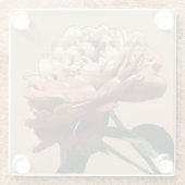 ルビーレッドローズホワイトアクセント ガラスコースター (裏面)