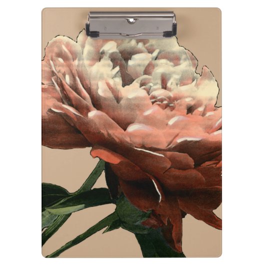 ルビーレッドローズホワイトアクセント クリップボード (正面)
