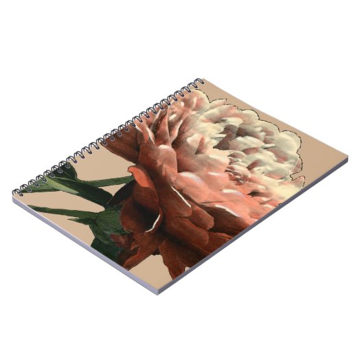 ルビーレッドローズホワイトアクセント ノートブック (左側)