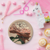 ルビーレッドローズホワイトアクセント ペーパープレート (パーティー)