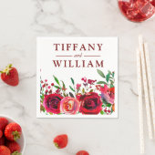 ルビーレッドローズロマンチックすべての行事ナプキン スタンダードカクテルナプキン (インサイチュ)