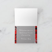 ルビーレッドローズ＆ダイヤモンドスワールズ ウェディング サンキューカード (内部)