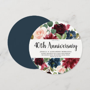 ルビーレッドワインフラワー 40周年結婚記念日 招待状