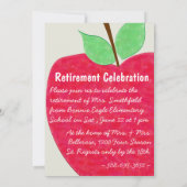 ルビーレッド先生のアップル退職招待状 招待状 (裏面)