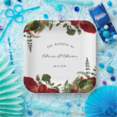 ルビーレッド植物牡丹結婚ズ ペーパープレート (パーティー)