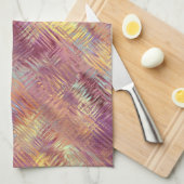 ルビーレッド液体パターン キッチンタオル (四つ折り)