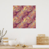 ルビーレッド液体パターン ポスター (キッチン)