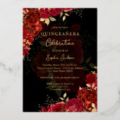 ルビーレッド金ゴールドバラキンセアニェラ 箔招待状 (裏面)