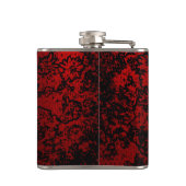 ルビーレッド黒スタイリッシュフローラ鮮やかエレガント フラスク (裏面)