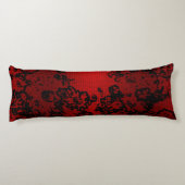 ルビーレッド黒スタイリッシュフローラ鮮やかエレガント ボディピロー (裏面)