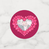 ルビーレッド40周年結婚のハートと写真 コンフェッティ (スモール正面)