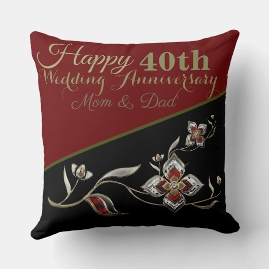 ルビーレッド40周年結婚母とパパ クッション (裏面)