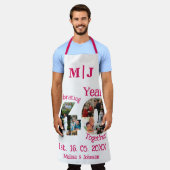 ルビーレッド40周年結婚11フォトコラージュ エプロン (着用した状態)