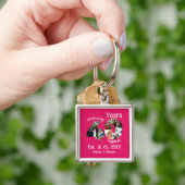 ルビーレッド40周年結婚11フォトコラージュ キーホルダー (手)