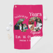 ルビーレッド40周年結婚11フォトコラージュ ゴルフタオル (インサイチュ)