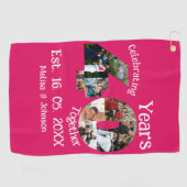 ルビーレッド40周年結婚11フォトコラージュ ゴルフタオル (横)