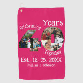 ルビーレッド40周年結婚11フォトコラージュ ゴルフタオル (正面)