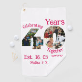 ルビーレッド40周年結婚11フォトコラージュ ゴルフタオル (インサイチュ)