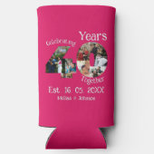 ルビーレッド40周年結婚11フォトコラージュ スリム缶クーラー (裏面)