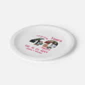 ルビーレッド40周年結婚11フォトコラージュ ペーパープレート (アングル)