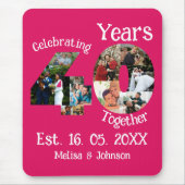 ルビーレッド40周年結婚11フォトコラージュ マウスパッド (正面)