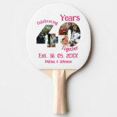 ルビーレッド40周年結婚11フォトコラージュ 卓球ラケット (正面)