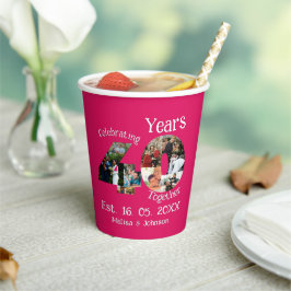 ルビーレッド40周年結婚11フォトコラージュ 紙コップ