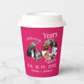 ルビーレッド40周年結婚11フォトコラージュ 紙コップ (裏面)