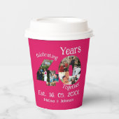 ルビーレッド40周年結婚11フォトコラージュ 紙コップ (正面)