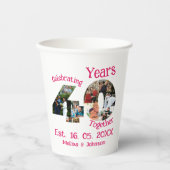 ルビーレッド40周年結婚11フォトコラージュ 紙コップ (正面)