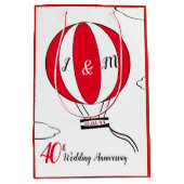 ルビーレッド40結婚周年記念ホットエアバルーン ミディアムペーパーバッグ (正面)