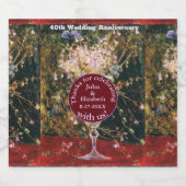 ルビーレッド40結婚周年 スパークリングワインラベル (シングルラベル)