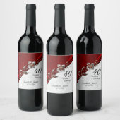 ルビーレッド40結婚周年 ワインラベル (ボトル)