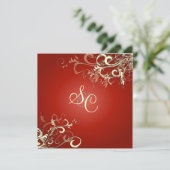 ルビーレッド+クリームスワール 招待状 (スタンド正面)