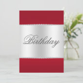 ルビーレッド、シルバー&ジェムズ誕生日 招待状 (スタンド正面)