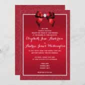 ルビーレッド&スタイリッシュジェム結婚ズ 招待状 (正面/裏面)
