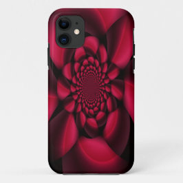 ルビーレッド ブラック ペタル iPhone 11 ケース
