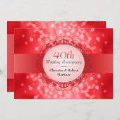 ルビーレッド ボケ 40周年パーティー 招待状 (正面/裏面)
