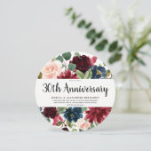 ルビーレッド ワインボトル フラワー 30周年記念結婚式 招待状 (スタンド正面)