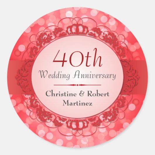 ルビーレッド《写真》ぼけ味40周年記念ステッカー ラウンドシール (正面)