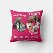 ルビーレッド 40周年結婚記念日 11枚の写真のコラージュ クッション (裏面)