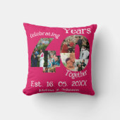 ルビーレッド 40周年結婚記念日 11枚の写真のコラージュ クッション (正面)