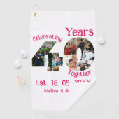 ルビーレッド 40周年 結婚記念日 11枚の写真 コラージュ ゴルフタオル (インサイチュ)