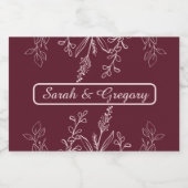 ルビーワインシンプルボホフローラ スパークリングワインラベル (シングルラベル)