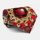 ルビー及び金ゴールドのタイ ネクタイ (ロール)