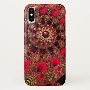 ルビー及び金ゴールドのiPhoneの穹窖 iPhone X ケース