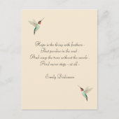 ルビー喉のスズメハチドリに希望を託して ポストカード (正面)