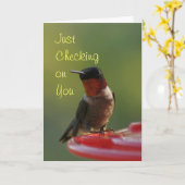 ルビー喉のハミングバードカスタマイズ-  カード (黄色い花)