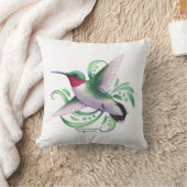 ルビー喉のハミングバード クッション (ブランケット)